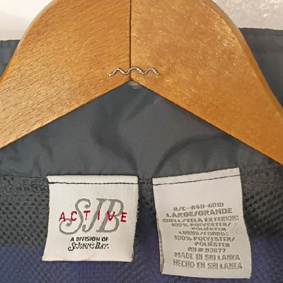 Saint Johns Bay Men’s Blue Half-Zip Windbreaker Jacket • Size Large Lightweight - Picture 2 of 9